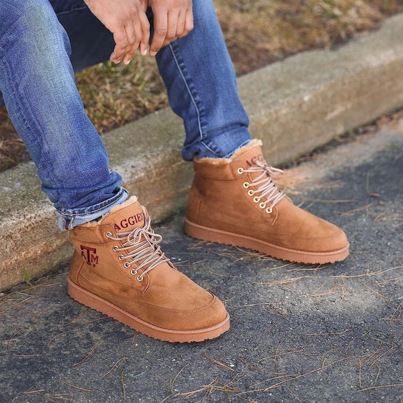 Texas A & M  Boots - Size 9 Men FOCO  Brand New Brown Hi Top Moccasin Boot NCAA - Picture 3 of 3
